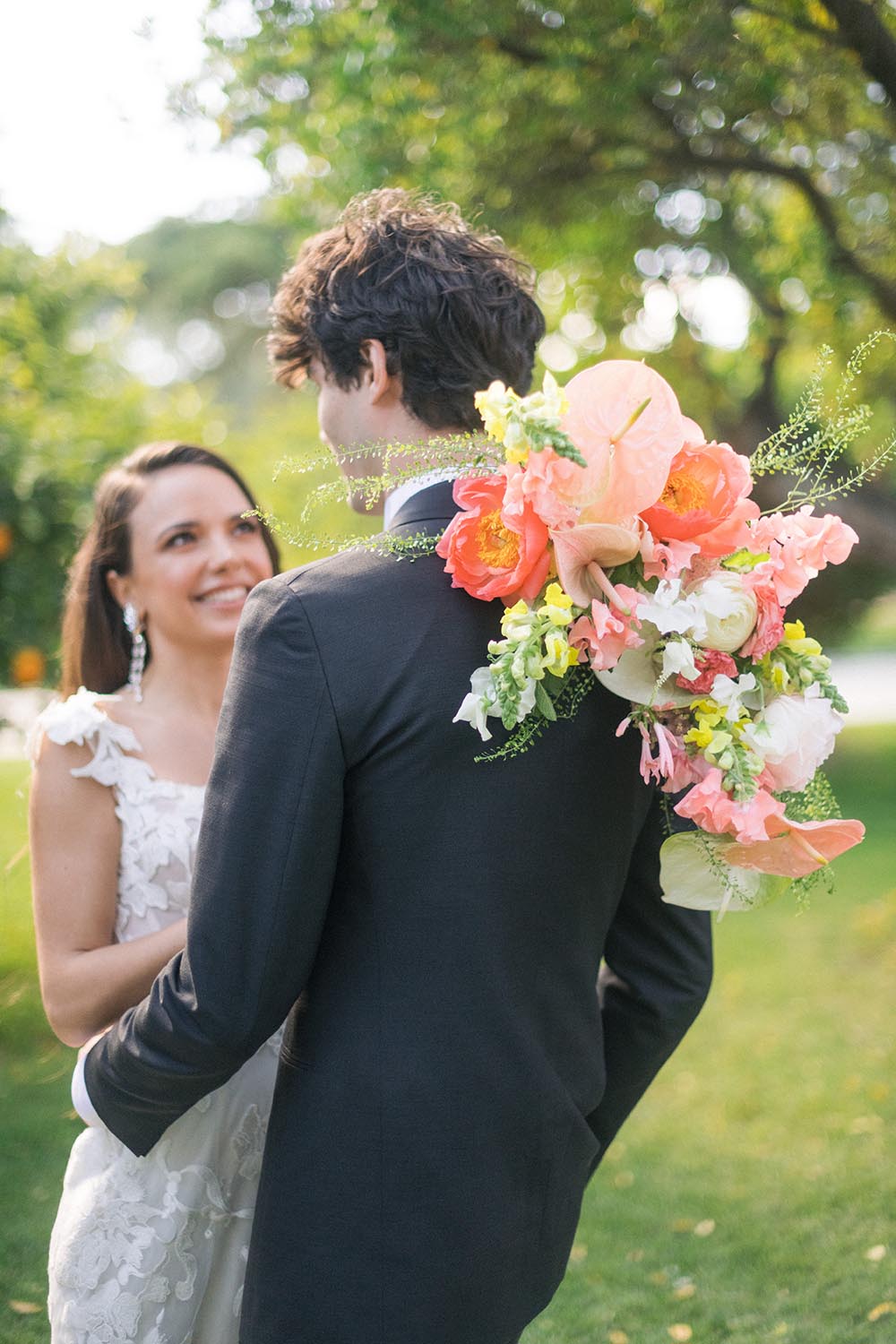 the bride smile